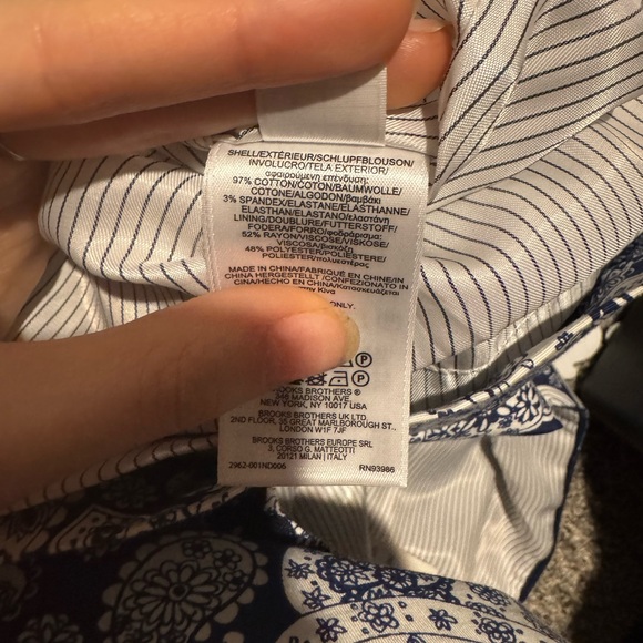 VTG Brooks Brothers Navy and White Paisley Patterned Mini Dress - Picture 8 of 8